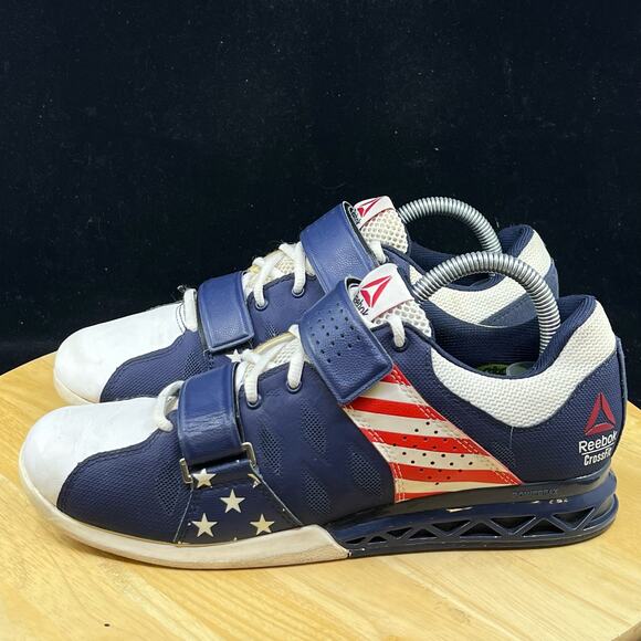 Reebok Crossfit USA Red/Blue Weightlifting Shoes Lifter US Wmns Sz 9 - Picture 7 of 10